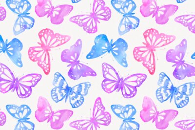 Free Vector | Watercolor butterfly background pattern, feminine design vector
