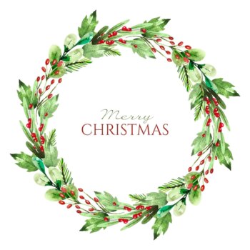 Free Vector | Watercolor christmas wreath template