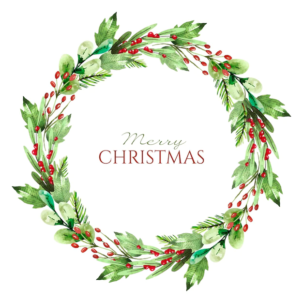 Free Vector | Watercolor christmas wreath template