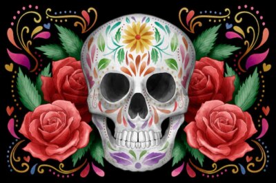 Free Vector | Watercolor dia de muertos background