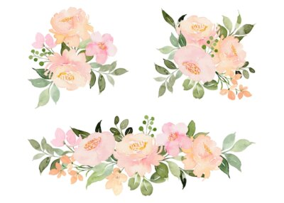 Free Vector | Watercolor flower bouquet collection