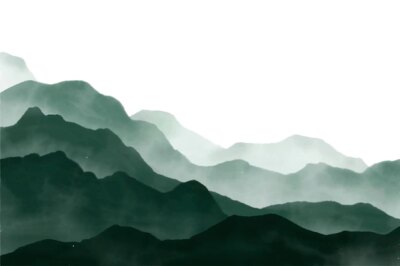 Free Vector | Watercolor green mountains background