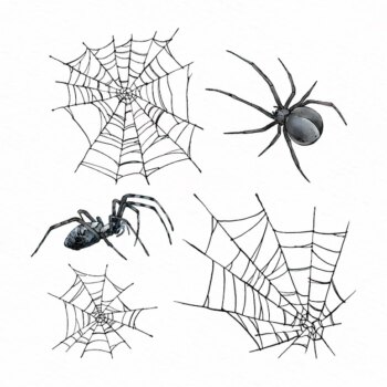 Free Vector | Watercolor halloween spiders collection