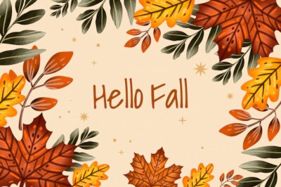 Free Vector | Watercolor hello fall background