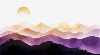 Free Vector | Watercolor mountains background