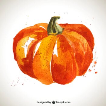 Free Vector | Watercolor pumpkin