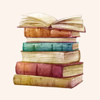 Free Vector | Watercolor stack of books illustration