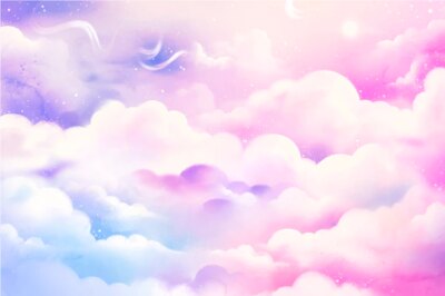 Free Vector | Watercolor sugar cotton clouds background