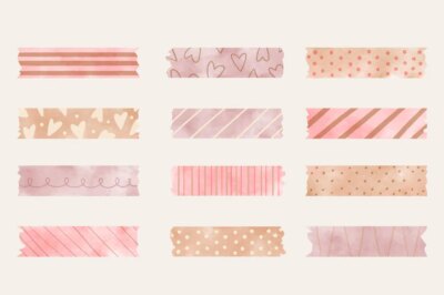Free Vector | Watercolor washi tape collection