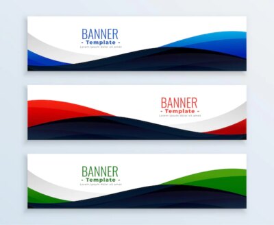 Free Vector | Wavy web business banners headers set