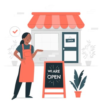 Free Vector | We are open concept illustration