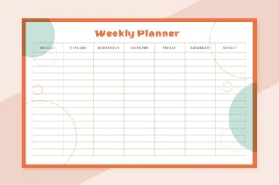 Free Vector | Week organizer planner template design