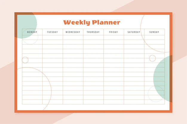 Free Vector | Week organizer planner template design