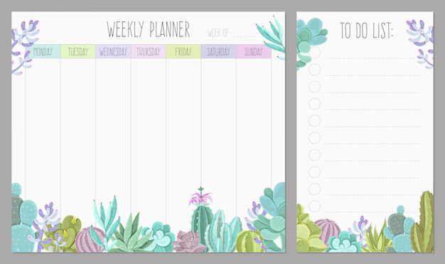 Free Vector | Weekly planner