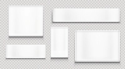 Free Vector | White fabric tags, cloth labels different shapes