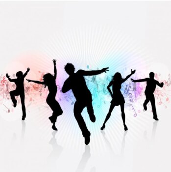 Free Vector | White party background with dancing silhouettes