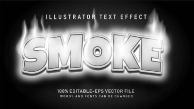 Free Vector | White smoke  text style effect