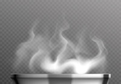 Free Vector | White steam over pan realistic design concept on transparent background