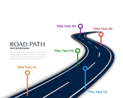 Free Vector | Winding road infographic template with milestone points
