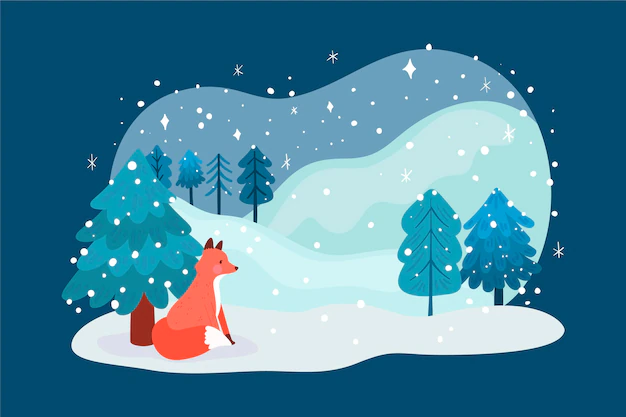 Free Vector | Winter landscape in flat design