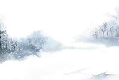 Free Vector | Winter wonderland landscape painted by watercolor vector