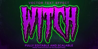 Free Vector | Witch text effect, editable zombie and horror text style