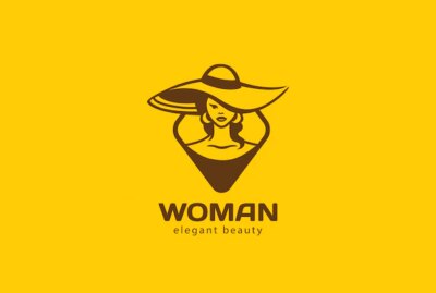 Free Vector | Woman in hat logo vector vintage icon.