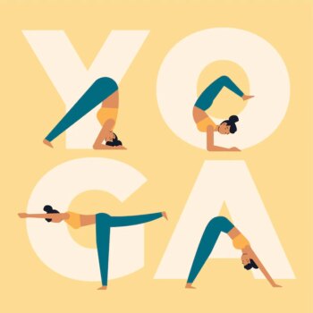 Free Vector | Women doing yoga flat design