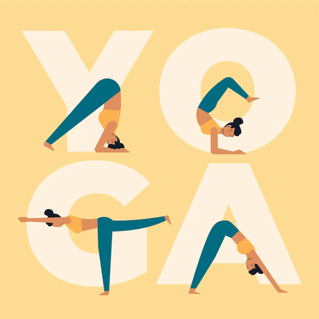 Free Vector | Women doing yoga flat design