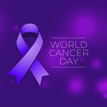 Free Vector | World cancer day event background with ribbon