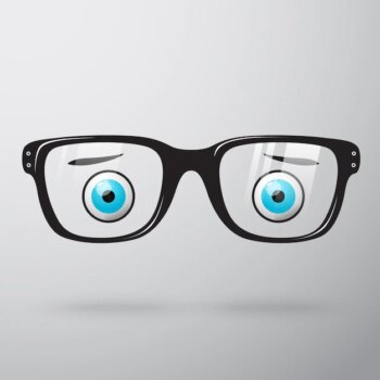 Free Vector | Worried glasses with eyes