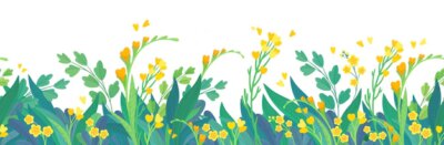 Free Vector | Yellow floral horizontal background spring flowers