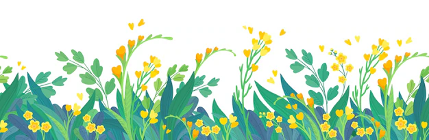 Free Vector | Yellow floral horizontal background spring flowers