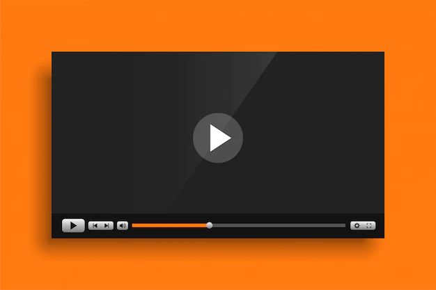 Free Vector | Yellow theme video media player interface template
