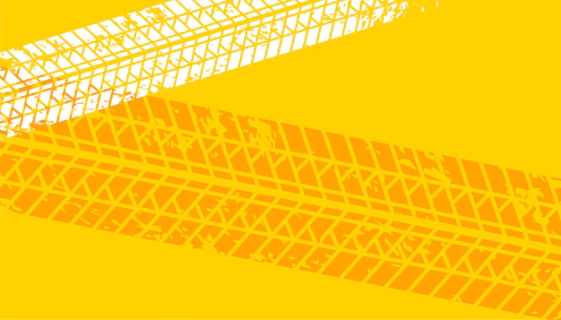 Free Vector | Yellow tire tracks imprint background
