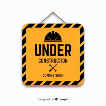 Free Vector | Yellow under construction flat sign