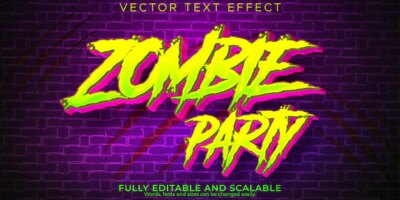 Free Vector | Zombie horror text effect editable graffiti and scary font style