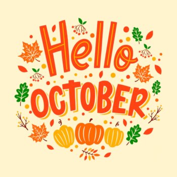 Free Vector | Flat hello october background for autumn