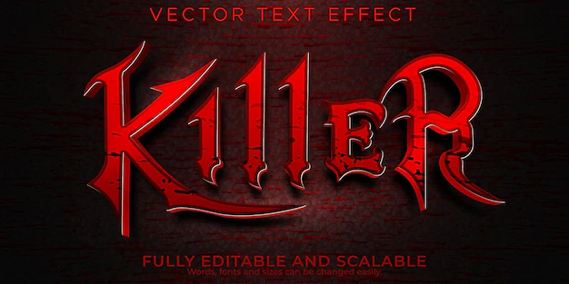 Free Vector | Horror text effect, editable night and scary text style