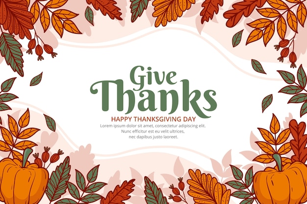 Free Vector | Hand drawn flat thanksgiving background