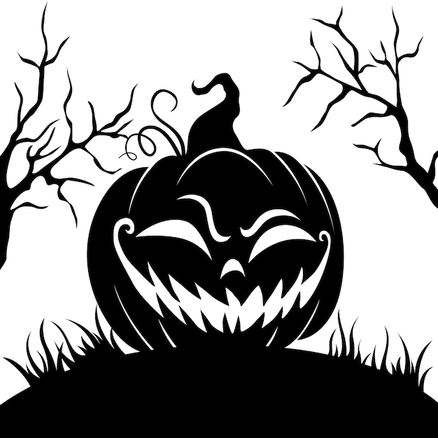 Free Vector | Hand drawn pumpkin silhouette illustration
