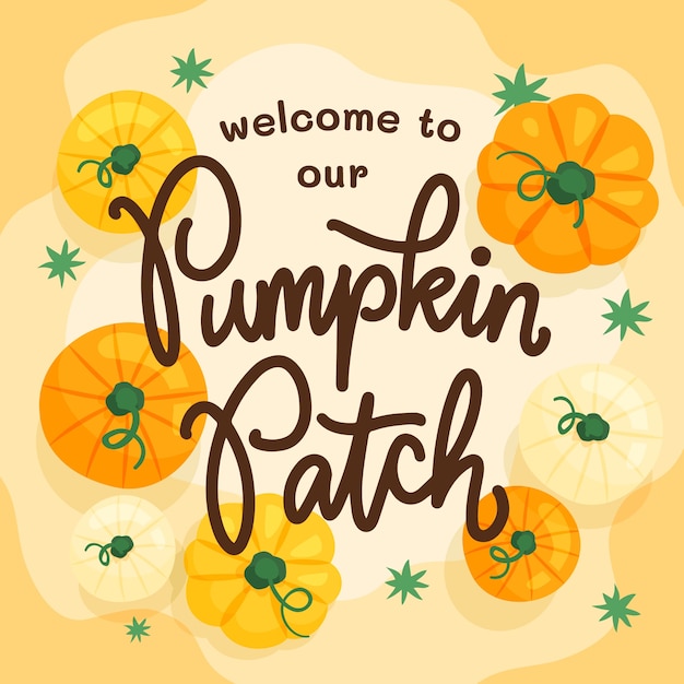 Free Vector | Hand drawn pumpkin patch illustration