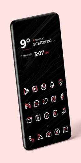 Aline Red Icon Pack Mod Apk,  