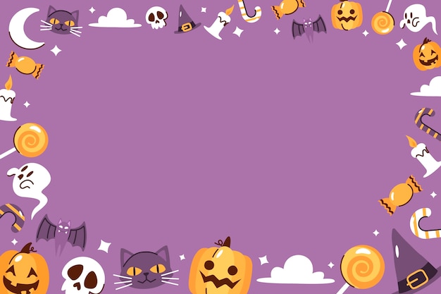 Free Vector | Flat halloween background illustration