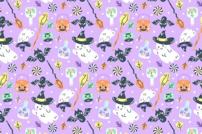 Free Vector | Flat halloween pastel pattern background