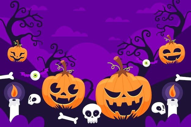 Free Vector | Flat background for halloween celebration