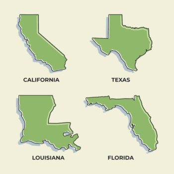 Free Vector | Flat design usa states outline map