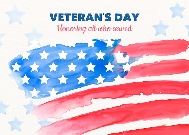 Free Vector | Watercolor veterans day