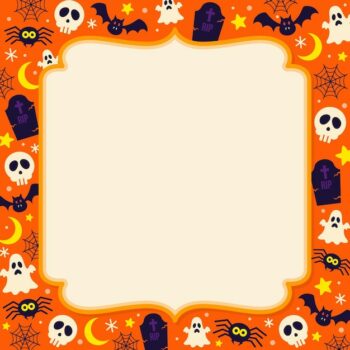 Free Vector | Flat halloween frame template