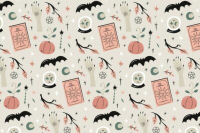 Free Vector | Flat pastel pattern background for halloween celebration